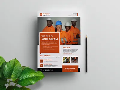 Construction & Real Estate Company Flyer Design | Modern Corpora a4 bannerdesign branding constraction flyer cover cover design coverletter creative flyer design flayer flyer design graphic design illustration layout modern flyer poster poster design print print design