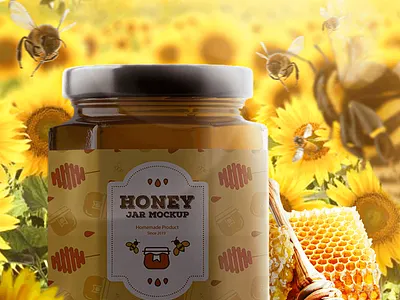 DISEÑO PUBLICITARIO JAR HONEY I Proyecto Personal advertising bee design graphic design honey photoshop poster product design product manipulation