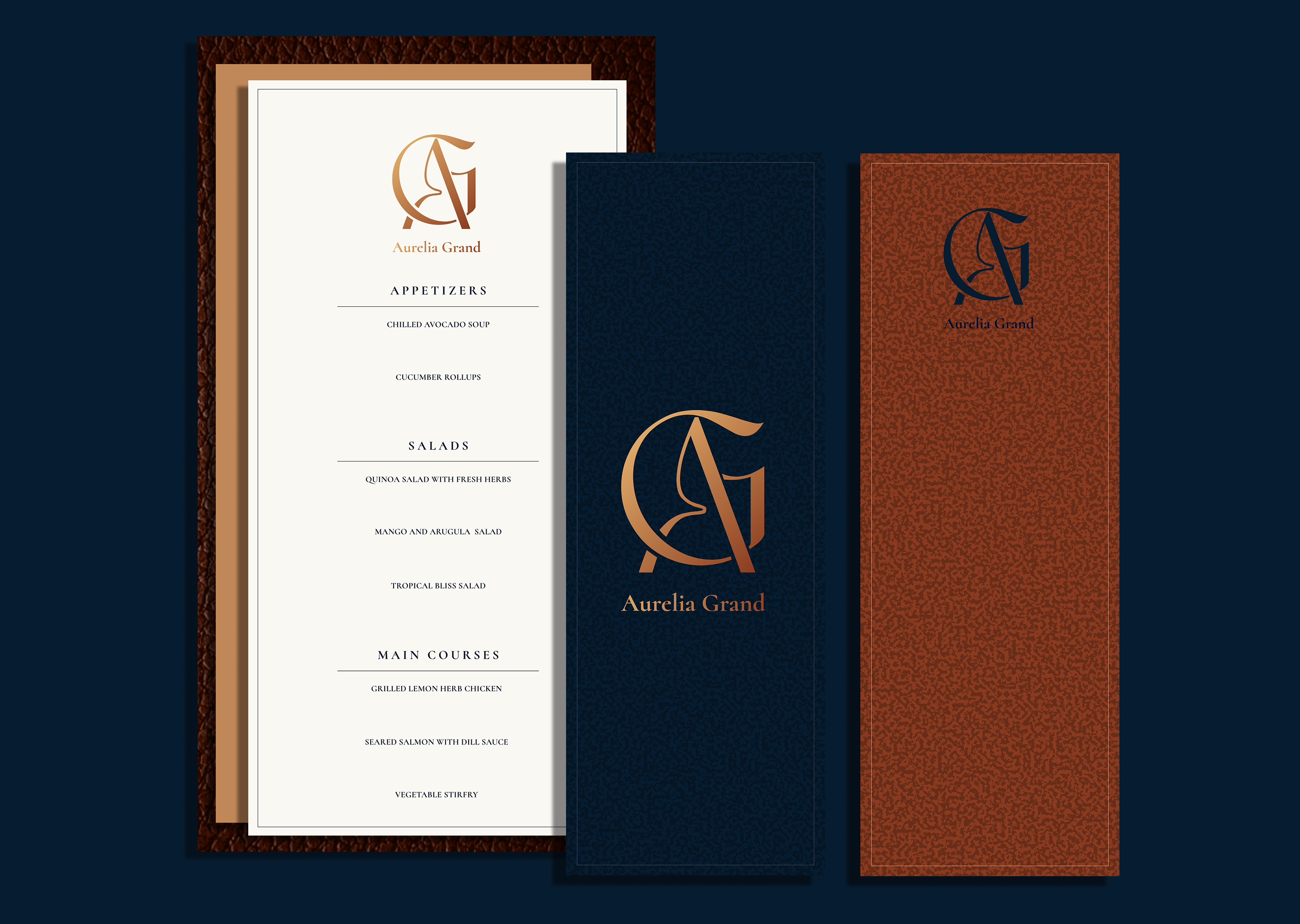 The Aurelia Grand brand design branding gold hospitality hotel branding logo design luxury design monogram web design