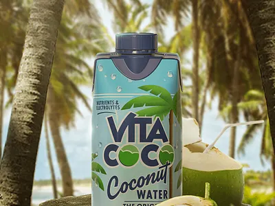 DISEÑO PUBLICITARIO VITA COCO I Proyecto Personal advertising beach coco coconut design drink fruit graphic design photoshop poster product design product manipulation vita coco
