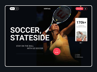 USAFooty- Soccer website landing page interface landingpage sports tajul ui uidesign ux webdesign