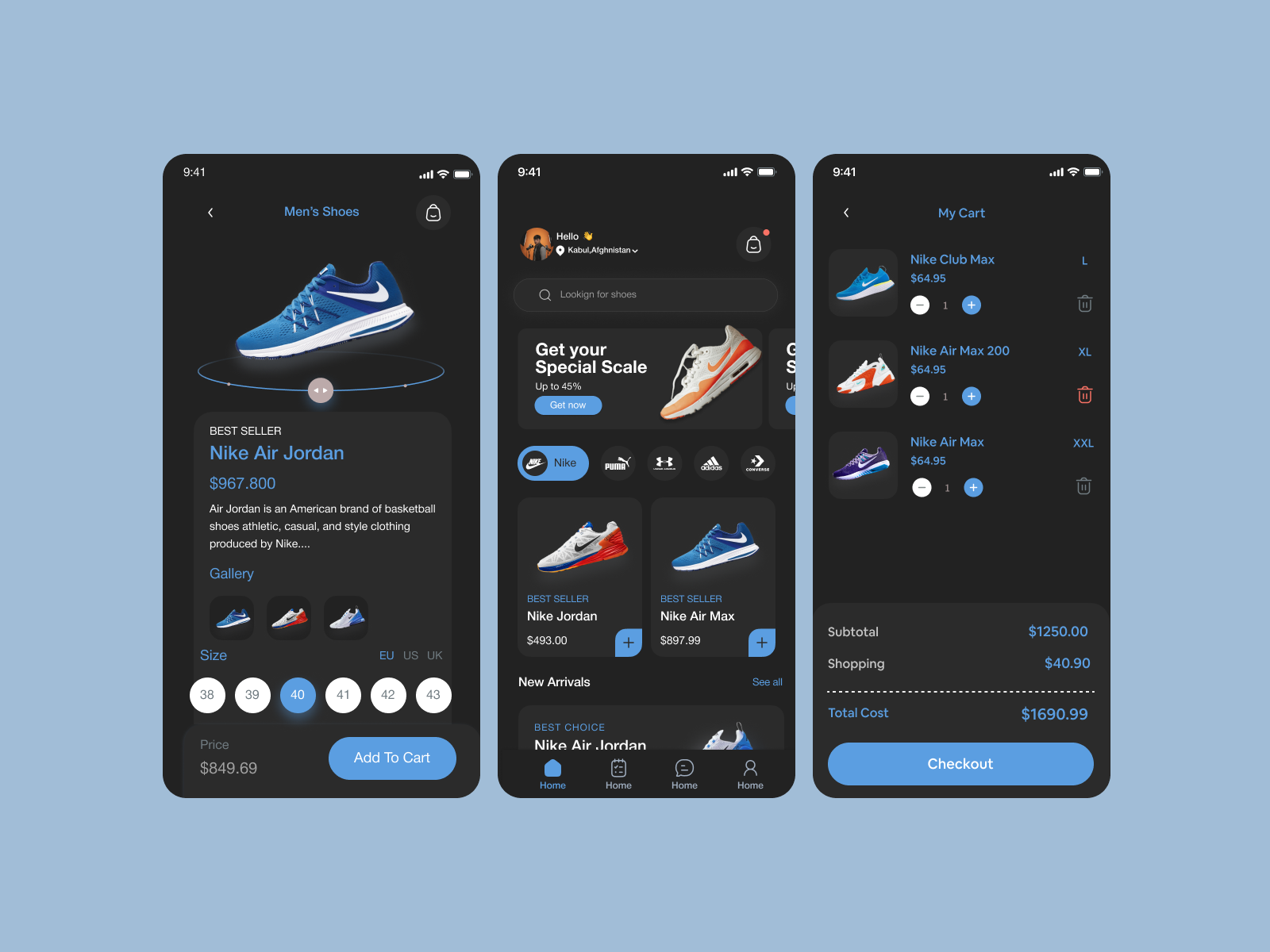 Nike Shopping App – Mobile E-Commerce UI appdesign figma framer product design uiuxdesign webappdesign websitedesign