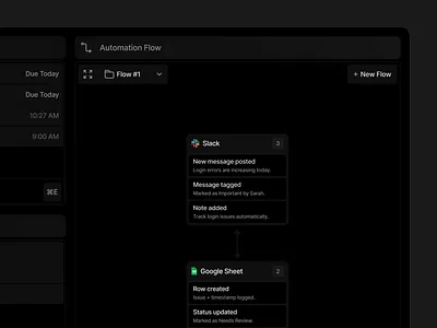 Automation Flow - Dark Theme automation black dark theme dark ui dashboard flow saas settings ui web app