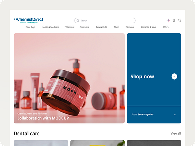 Pharmacy Redesign Project beautyproductsui cosmeticsstoreui customproductbanners discountoffersui ecommercelandingpage ecommerceui ecommercewebsiteui healthandbeautyui healthproductscatalog interactiveproductcategories onlineshoppingexperience onlineshoppingui productcatalogdesign productcategoryui productlistingui productsearchbar retailwebdesign shopnowcta shoppingcartui vitaminsandsupplementsui
