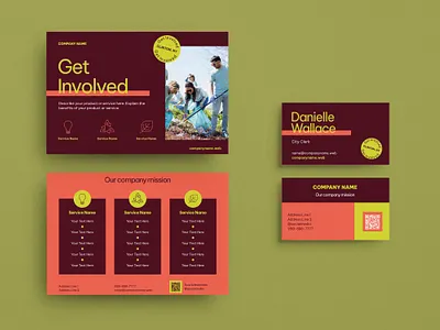 Public Service Organization Identity Set branding business card change environmental help involved marketing post card public service service volunteer