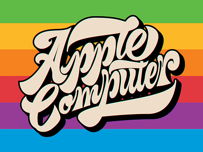 Apple Computer Lettering apple chunky custom type design groovy hand lettering illustration mac mac os psychedelic retro technology tipografia type typography vector vintage