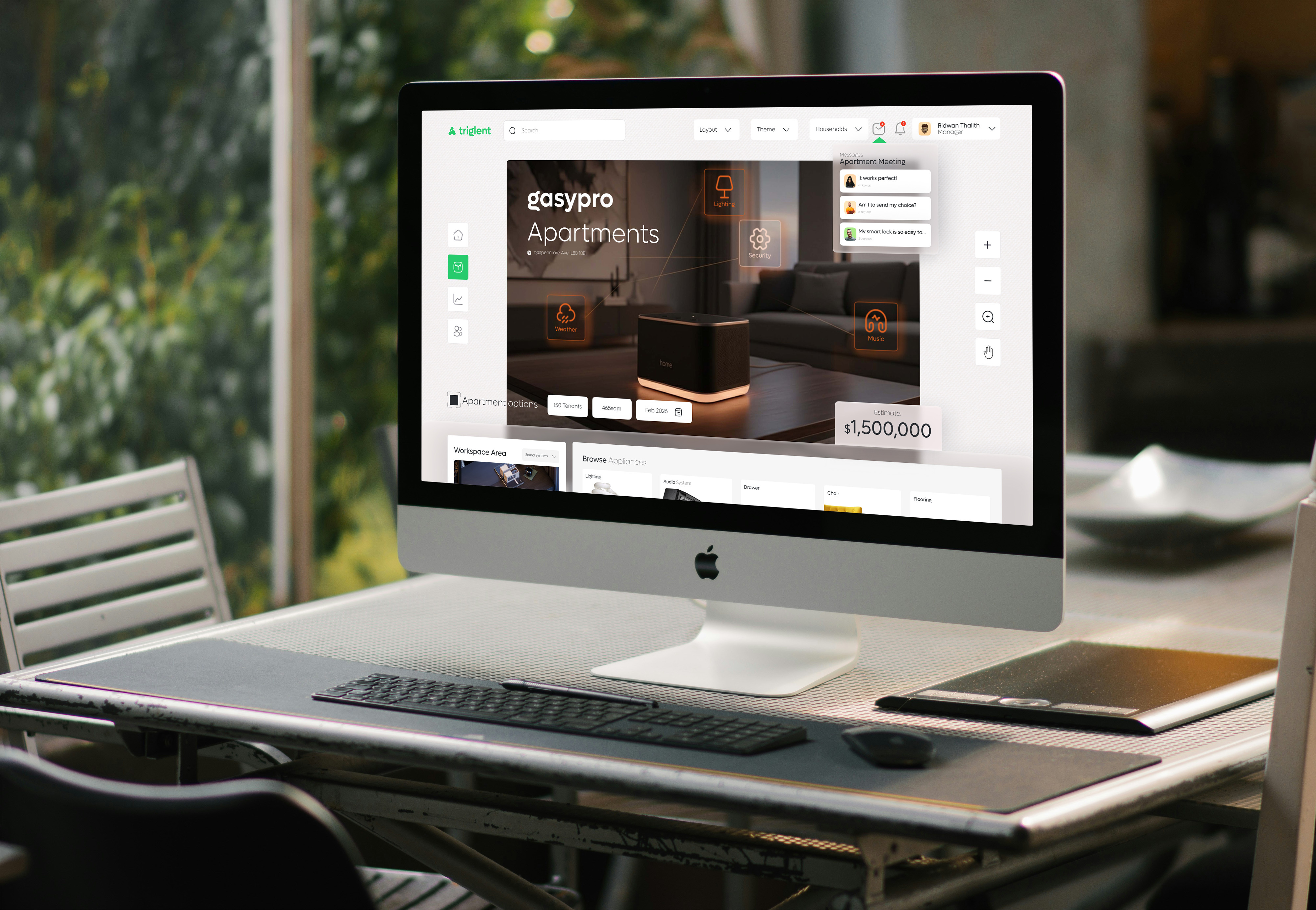 Triglent - Smart Home Dashboard UI/UX Design branding dashboard homepage smarthome ui uidesigner uxdesign uxdesigner