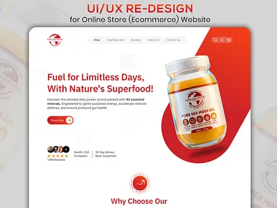 Website Landing Page UI/UX Design for Online Store (E-commerce) case study ecommerce website ecommerce website ui ecommercedesign ecommerch hero header design landing page landing page design landing page ui minimaldesign modern ui online store online store website shopify design supplement brand ui website website design website redesign website ui design