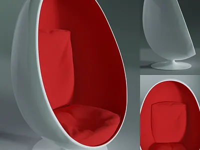 Olivia Egg Pod Chair 3d blender
