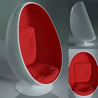 Olivia Egg Pod Chair 3d blender