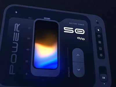 Futuristic Battery Power UI animation app battery charging clean dark mode data visualization design electric energy futuristic ui generator interface mobile neon power sci fi tech design ui ux