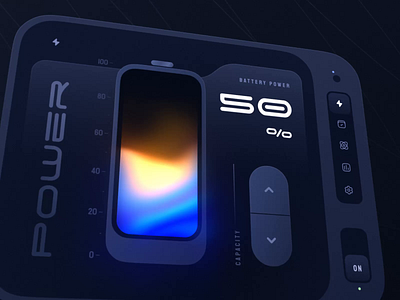 Futuristic Battery Power UI animation app battery charging clean dark mode data visualization design electric energy futuristic ui generator interface mobile neon power sci fi tech design ui ux