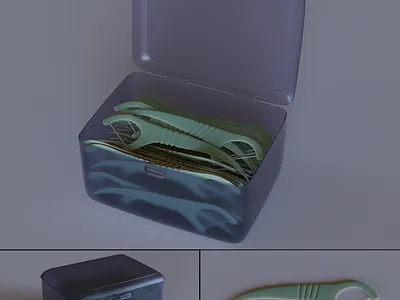 Flossing Toothpicks 3d blender