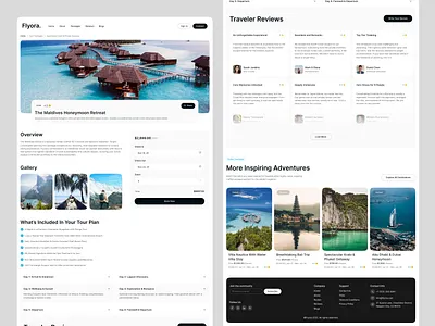 Tour Package Details — Travel Website UI/UX Design interface product service startup ui ux web