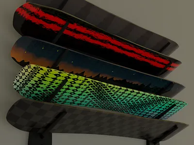 Snowboard Rack Display 3d blender