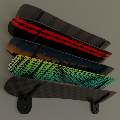 Snowboard Rack Display 3d blender