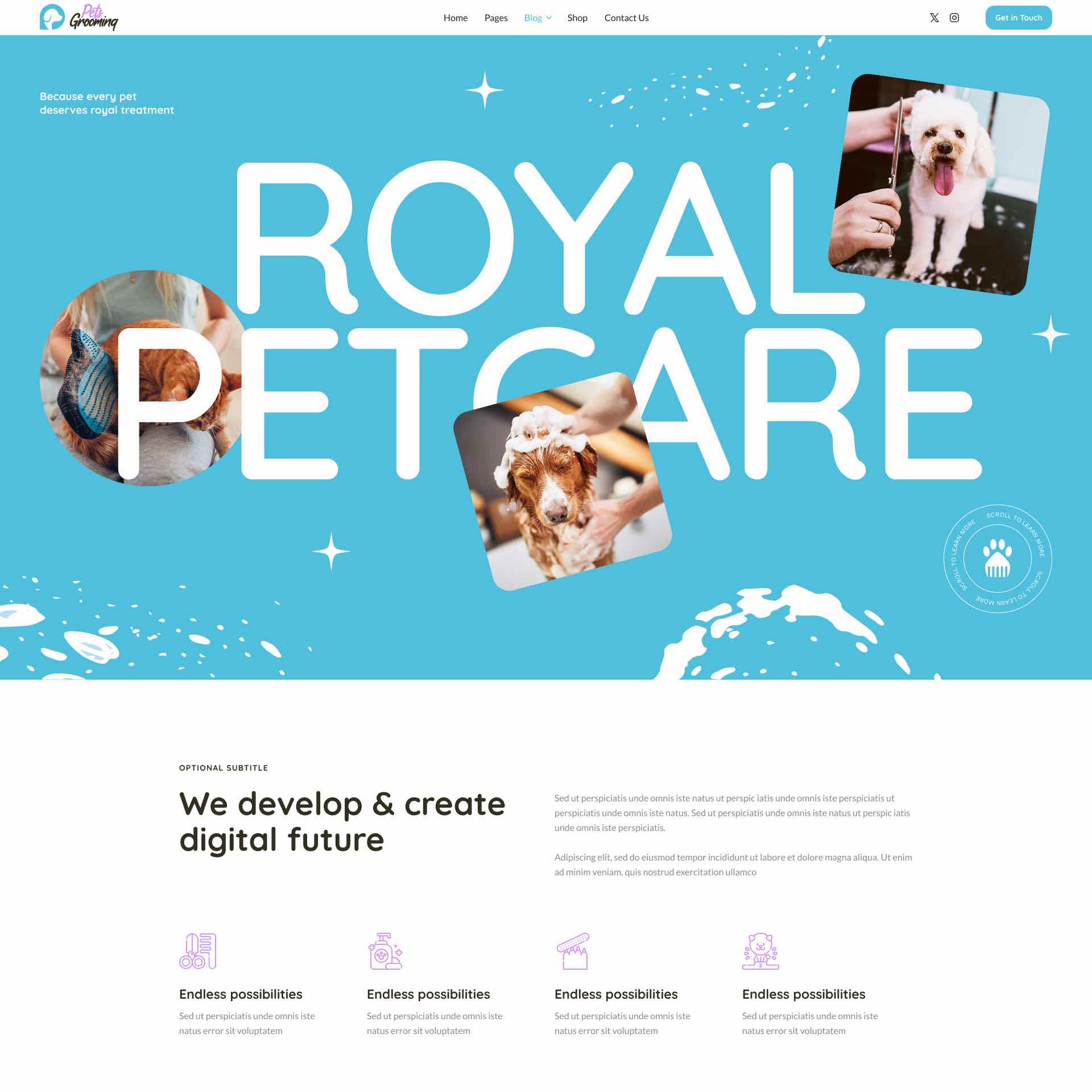 Pets Grooming - Veterinary Shop Elementor WordPress Theme design illustration ui web design web development webdesign woocommerce wordpress wordpress theme wordpress themes