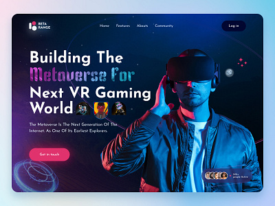 Metaverse 🛸 Animation Game animation augmented reality cyberpunk dark mode futuristic glow glow in the dark hero section landing page landingpage meta metaverse product technology ui virtual reality virtual world vr web design website