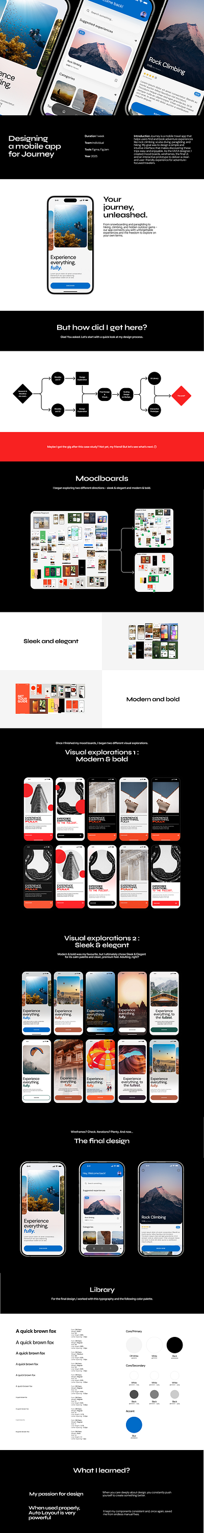 Travel app - Journey bold design designprocess elegant mockup modern moodboards prototype sleek ui ux visualexplorations