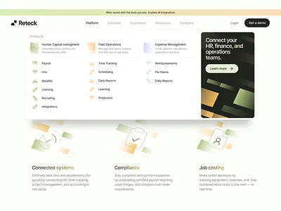 Reteck - elements brand branding design digital hero illustration inspiration landing landingpage product ui uiux visual web webdesign