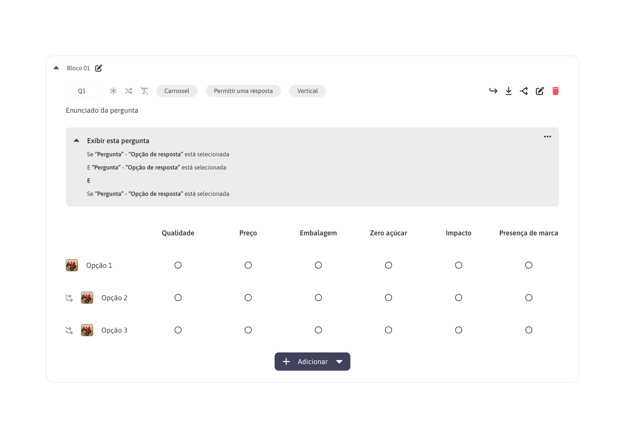 Matrix Table product design prototype research researchplatform saas survey ui ux
