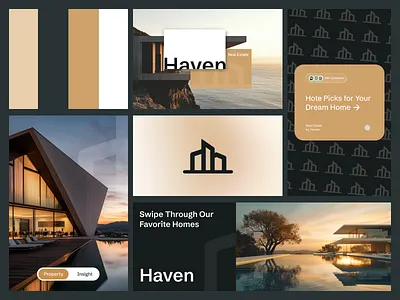 Haven - Real Estate Logo & Branding brand guidelines brand identity brand sign branding graphic design identity logo logo concept logo designer modern monogram property real estate branding real estate logo visual brand visual identity