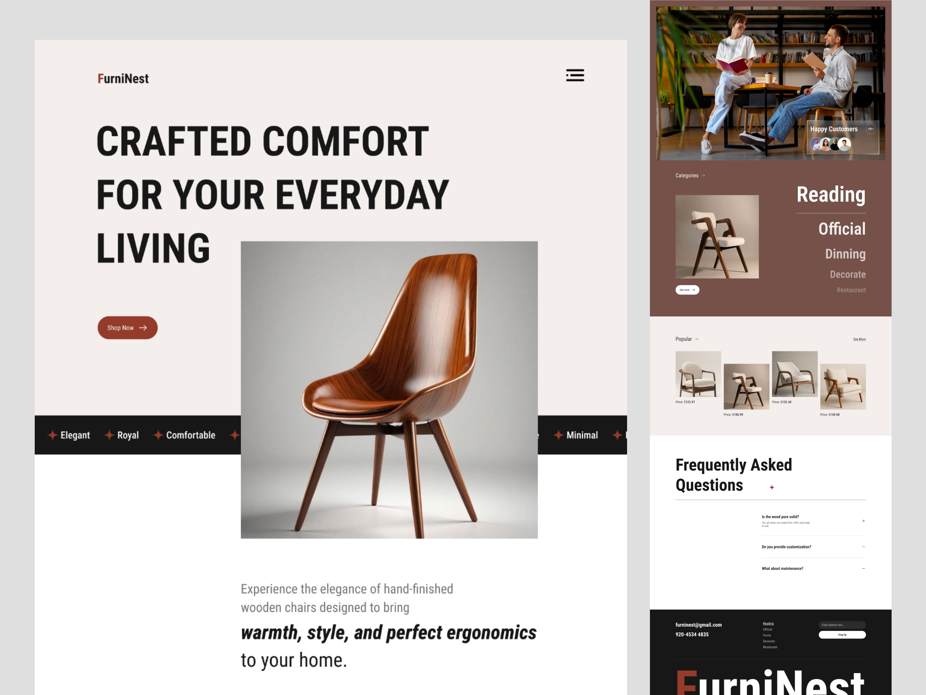 Chair Ecommerce Landing Page branding brutalism chair clean company profile e commerce furniture interior landing page product design sofa ui ux web design website