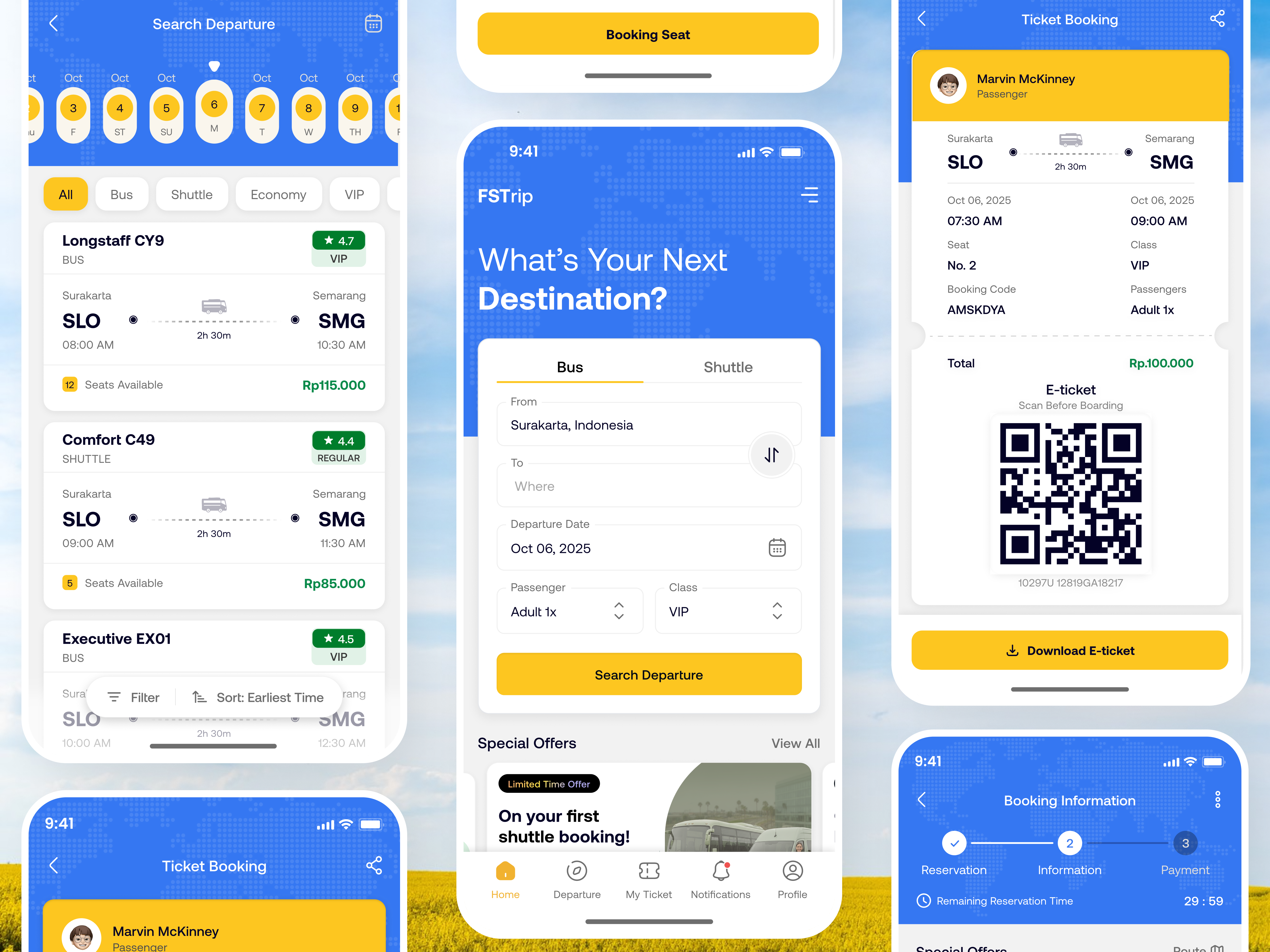 FSTrip - Tickets Booking Mobile App androidapp app app design apps design booking booking app ios apps iosapp mobile app mobile apps mobile ui online booking ticket ticket app travel trip ui ui ux design
