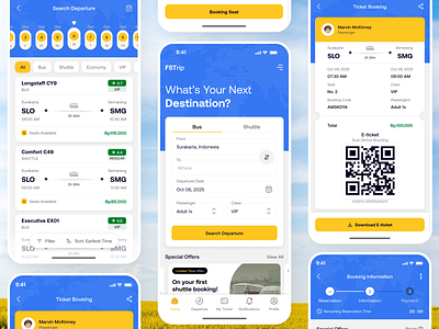 FSTrip - Tickets Booking Mobile App androidapp app app design apps design booking booking app ios apps iosapp mobile app mobile apps mobile ui online booking ticket ticket app travel trip ui ui ux design