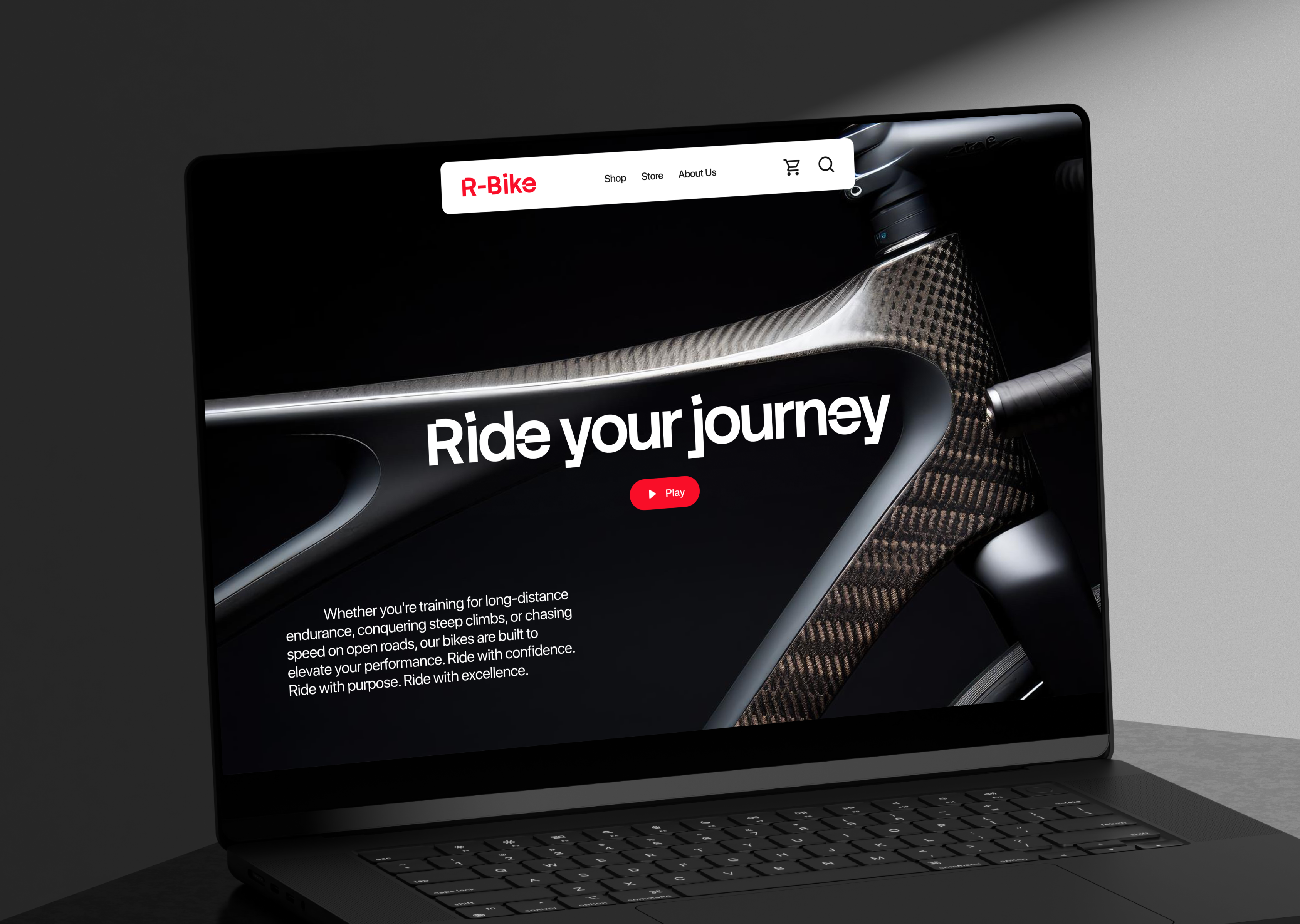 R-Bike - Bike Online Store eCommerce bicycle bike branding dark design ecommerce elementor framer landing mode online page ride shop sport store ui webflow website wordpress