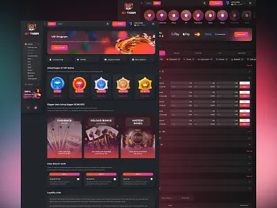BitTiger — VIP Casino Platform animation casino darkmode dashboard ui