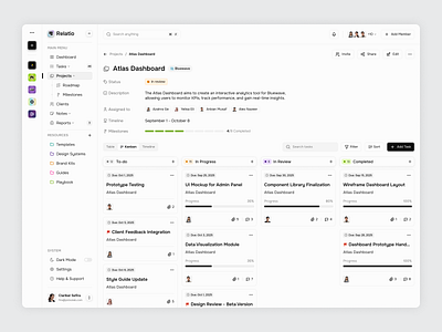 Project Management Dashboard - Project Page dashboard kanban management manager minimal modern project project management project management dashboard schedule task task manager task manager dashboard to do list tracker ui ui design ux design website works