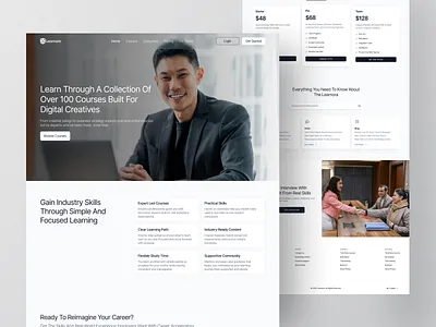 Learnora - E Learning Platform Website e learning e learning landing page e learning platform e learning website e learning website design education education website edutech edutech website landing page landing page design ui ui design uiux uiux design ux web web design website website design