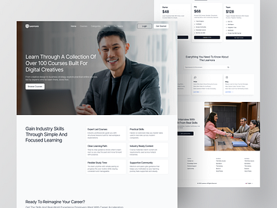 Learnora - E Learning Platform Website e learning e learning landing page e learning platform e learning website e learning website design education education website edutech edutech website landing page landing page design ui ui design uiux uiux design ux web web design website website design