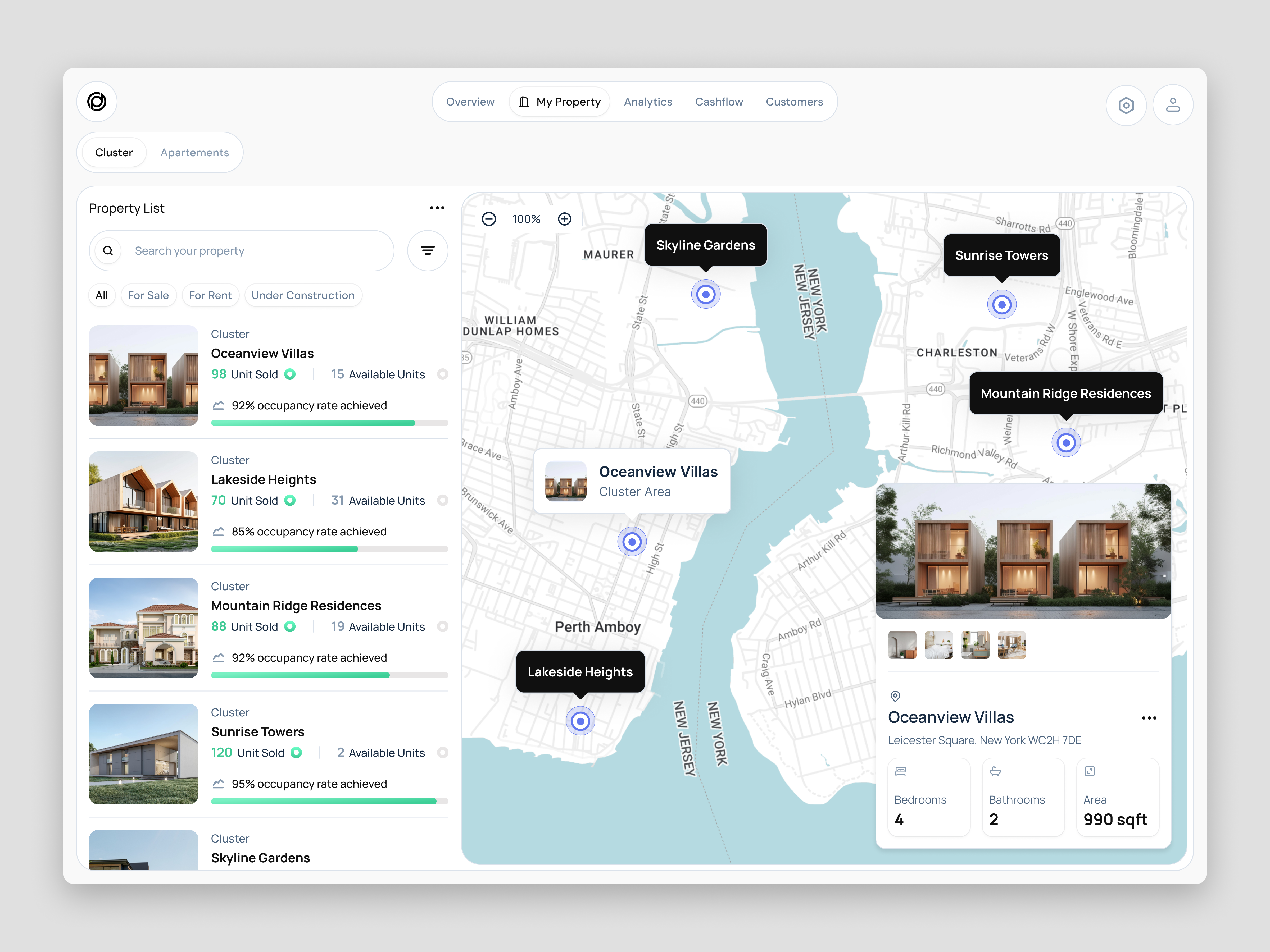 Real Estate Dashboard - My Property Page apartment business cluster dashboard design home house location maps minimal modern property property dashboard real estate real estate dashboard sales ui ui design ux design website