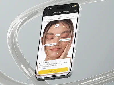 Skiny - AI-Powered Skincare Mobile App ai ai asisstant ai powered analytics assistant beauty clean cosmetic face healthcare minimalist mobile mobile app product service skin skincare ui ui design ux