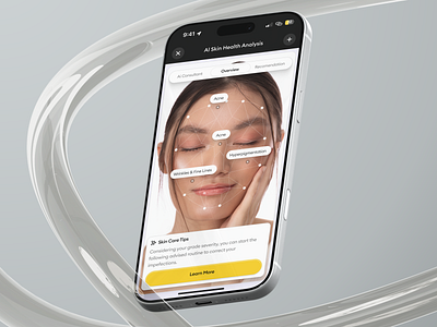 Skiny - AI-Powered Skincare Mobile App ai ai asisstant ai powered analytics assistant beauty clean cosmetic face healthcare minimalist mobile mobile app product service skin skincare ui ui design ux