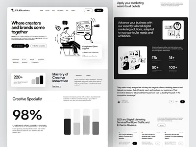 Marketing Agency Landing Page agency website business website clean ui conversion focused design creative agency homepage landing page marketing agency marketing landing page minimal design modern website professional website ui design ui ux web design website design