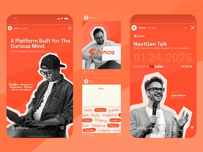 Synco - Professional Online Course Social Media IG Post Design ads ai brand guideline branding colorful education app elegant graphic design illustration instagram instagram post learning platform marketing minimalist modern online course playful social media social media design startup