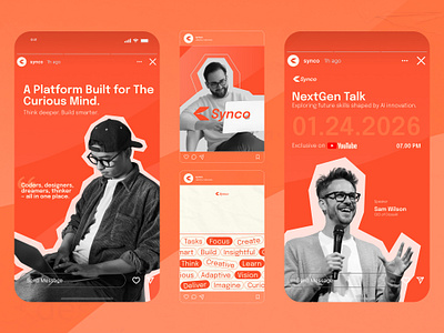 Synco - Professional Online Course Social Media IG Post Design ads ai brand guideline branding colorful education app elegant graphic design illustration instagram instagram post learning platform marketing minimalist modern online course playful social media social media design startup