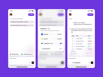 Oryn - AI Mobile Design ai ai assistant ai mobile animation clean design digital graphic design internet mobile mobile design modern motion graphics technology ui uidesign ux uxdesign voice ai voice assistant