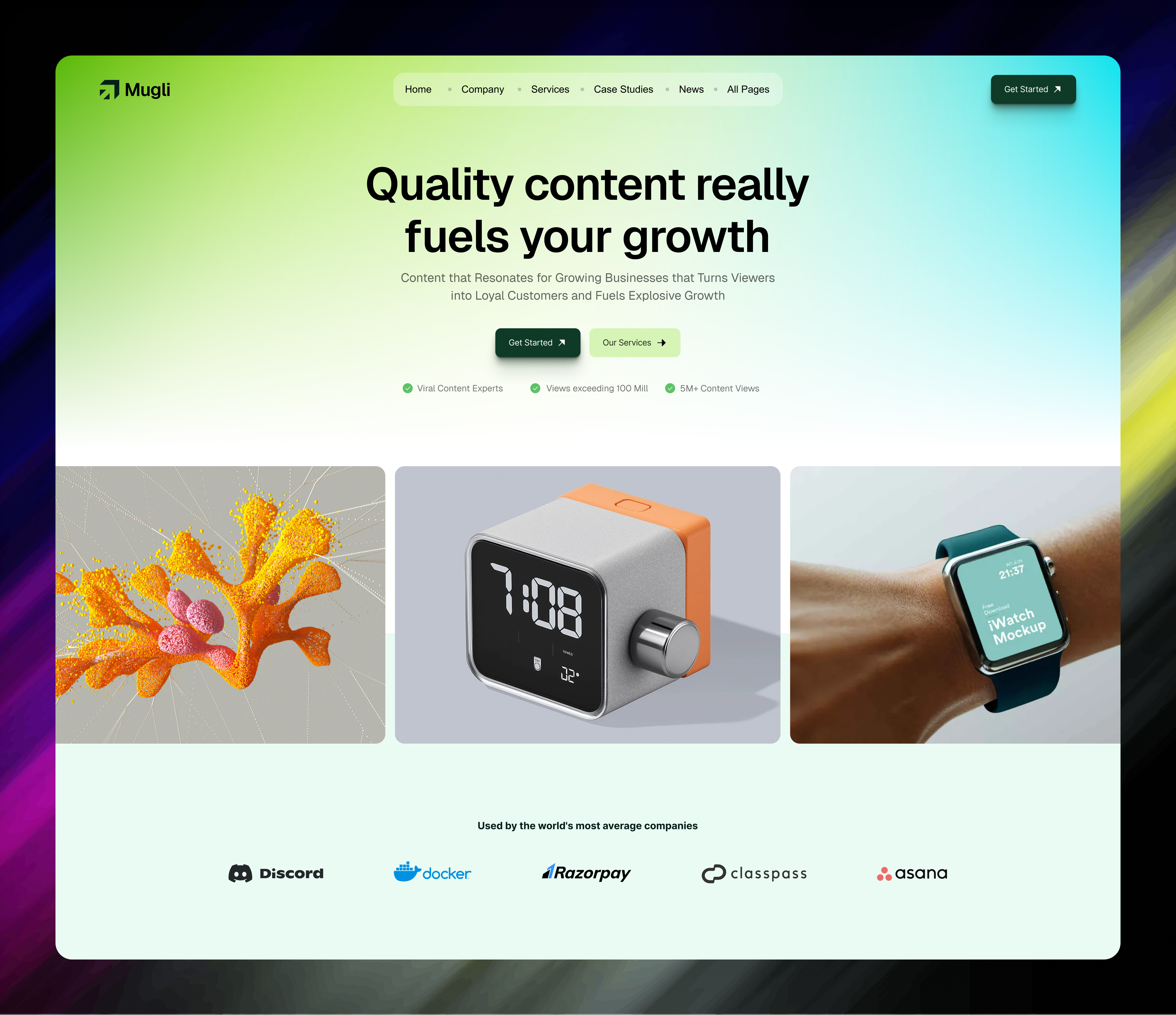 Content-marketing hero section framer mugli themeforest ui uiux webdesign