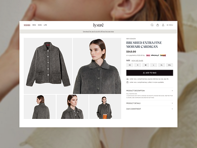 Fashion eCommerce Product Page UI clean layout conversion focused ecommerce design fashion ecommerce fashion product ui high end ui design luxury fashion minimal ui mobile ui modern interface pdp product detail page product page retail app shopping app ui ux website ui