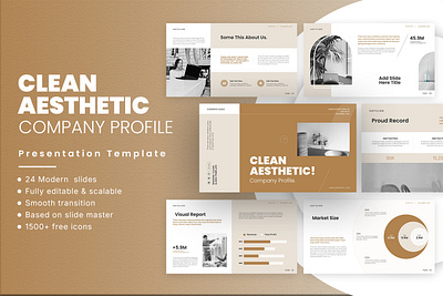 Clean Aesthetic Company Profile Presentation aesthetic brand identity business chatgpt said: clean company company profile corporate editable elegant formal google slides minimalist modern pitch deck powerpoint presentation professional simple startup stylish
