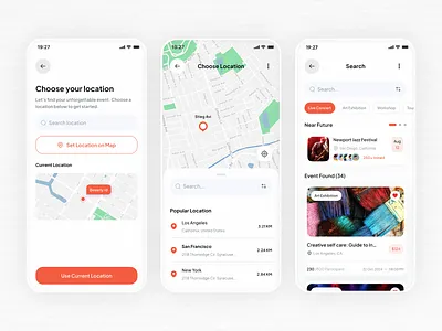 Event Booking App | Event List & Location UI app design booking ui concert booking ui event event booking event booking app event booking app ui graphic design live concert booking live show booking ui live show ui location find ui logo mobile app mobile app design search screen ui ui uiux