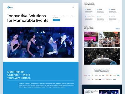 Company Profile Website for ASC Group blue company profile elementor event organizer minimalist modern team web design wordpress