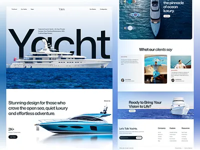 Yacht - Luxury Boat Charter & Sales Website Design boat charter cruise cruise ship luxurious sales vessel yacht rental yachting