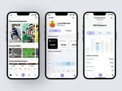 Mobile Game Streaming App UI/UX Design app design app interface creator economy game ui live app live streaming mobile app mobile app design mobile ui product design saas design streamers streaming app streaming service streaming ui ui design uiux design user interface video streaming visual design