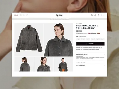 Fashion eCommerce Product Page UI clean layout conversion focused ecommerce design fashion ecommerce fashion product ui high end ui design luxury fashion minimal ui mobile ui modern interface pdp product detail page product page retail app shopping app ui ux website ui