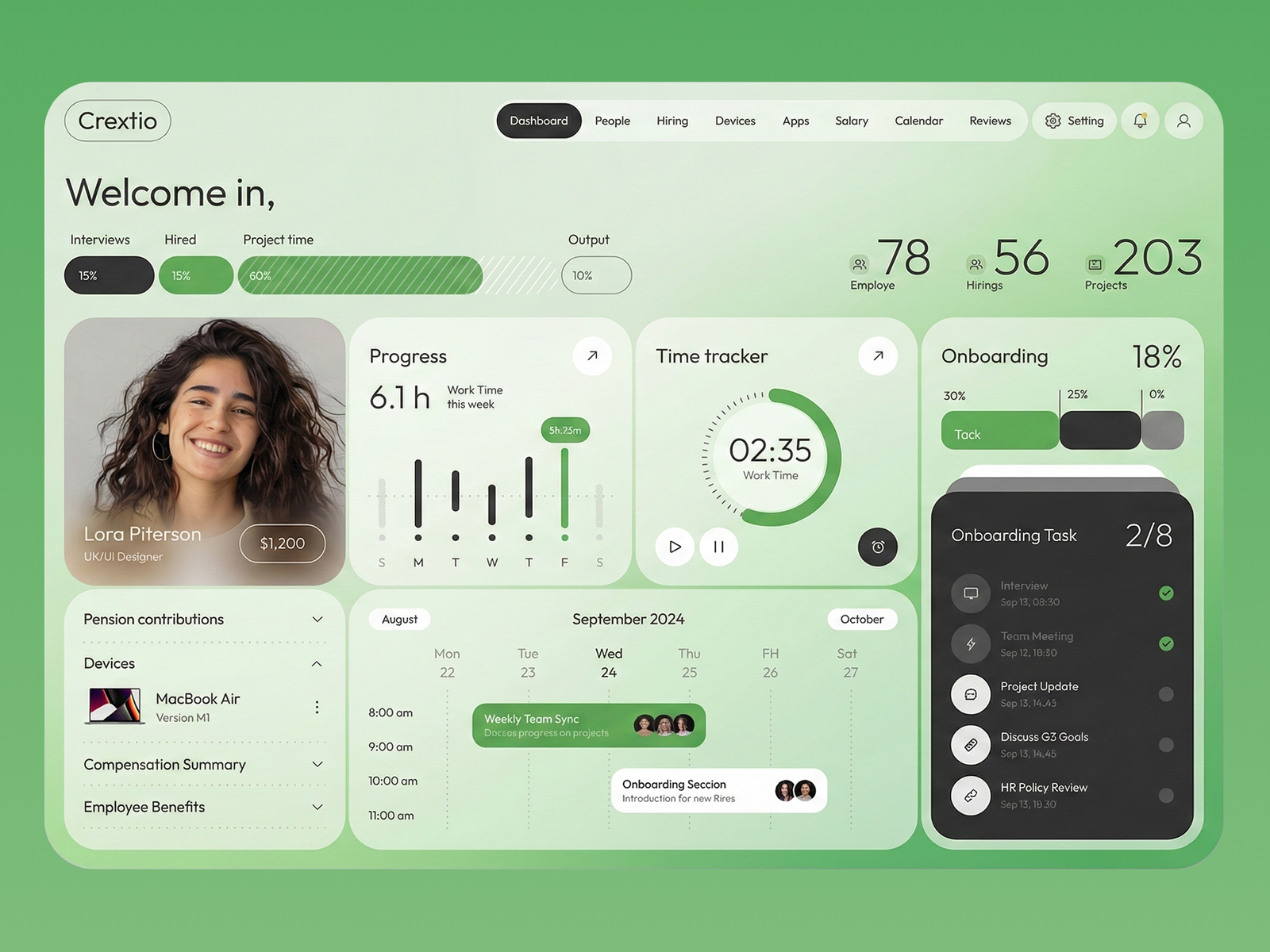 AI HR Dashboard UI | Employee Management & Analytics ai dashboard ai hr dashboard design employee dashboard employee management figma design hr dashboard hr management dashboard hr tech human resources dashboard onboarding dashboard productivity dashboard real time analytics saas dashboard ui soft ui team management time tracking ui ux design web app dashboard workforce management